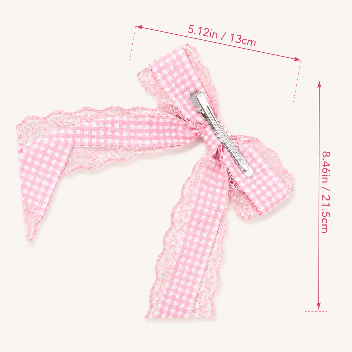 Oversized Gingham Lace Bow