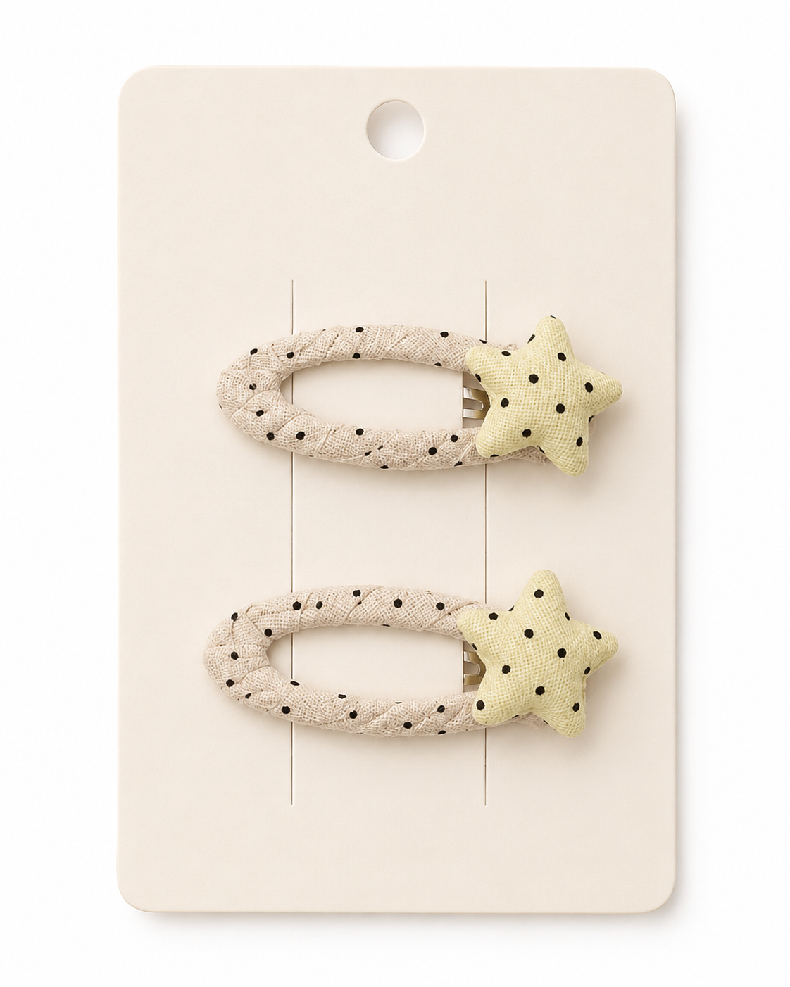 Linen Polka Star Clips