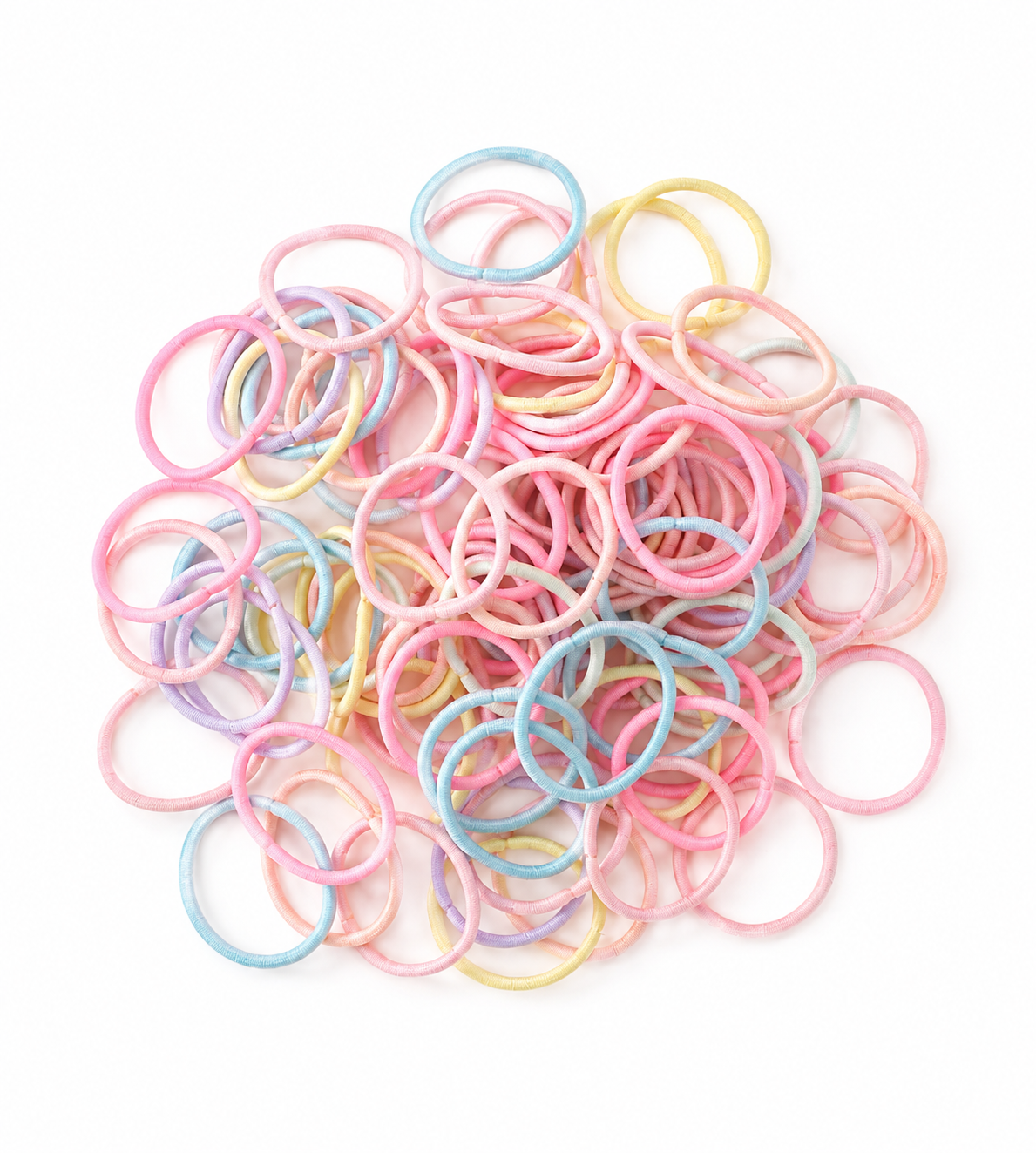 Pastel Mix Hair Ties – Set of 100