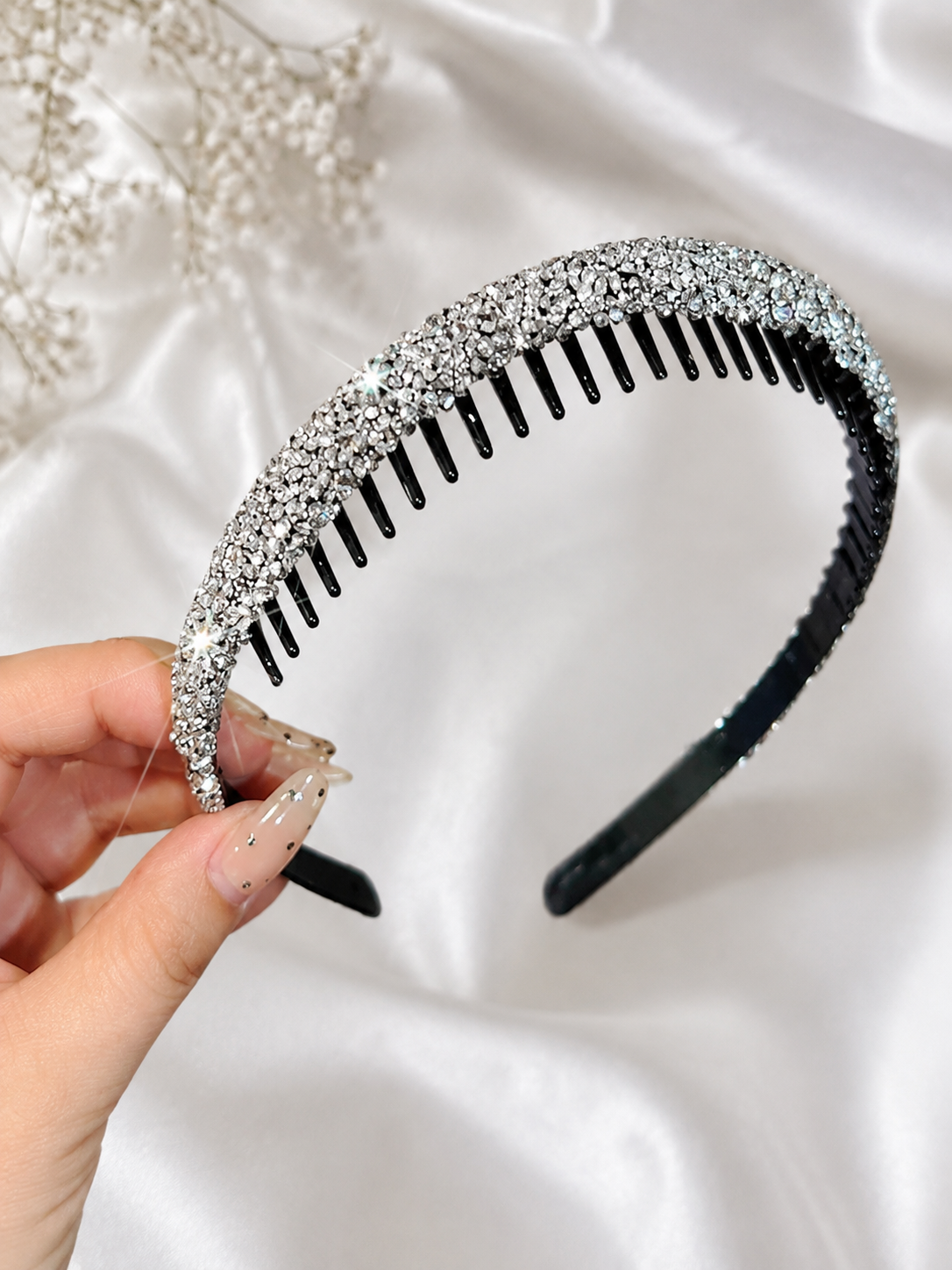 Silver Crystal Sparkle Comb Hairband
