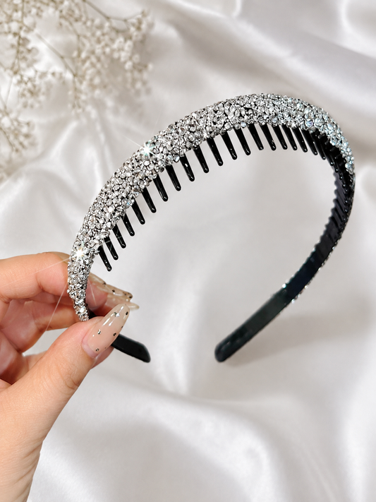 Silver Crystal Sparkle Comb Hairband