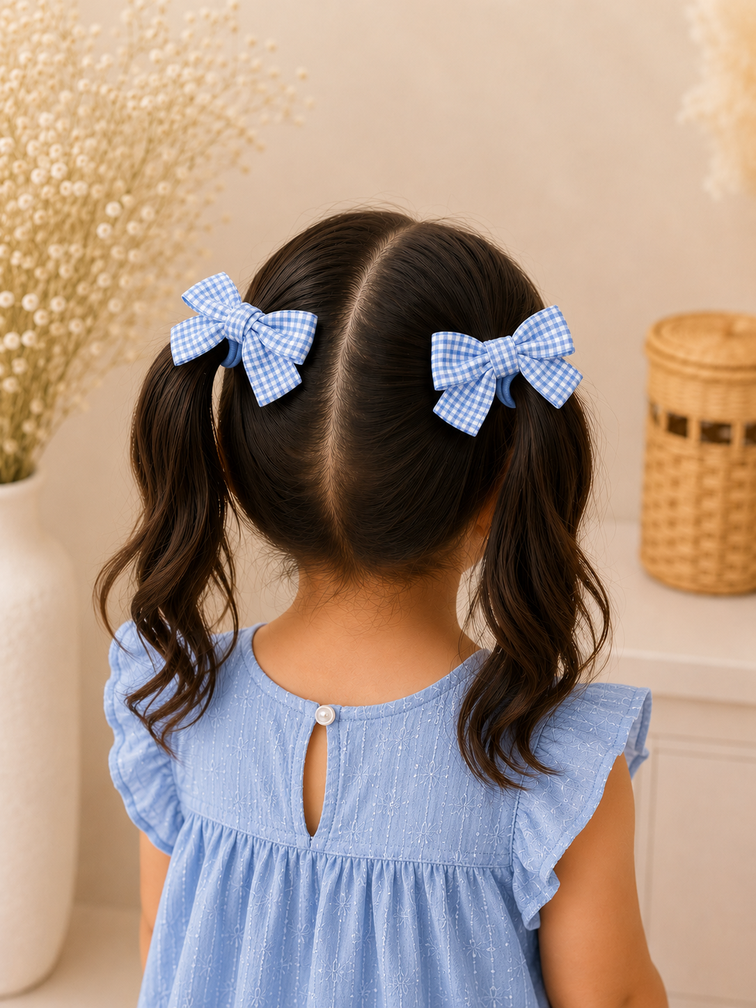 Gingham Bow Hair Ties - Set of 4, view 3