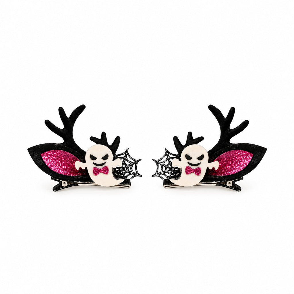 two bobby Ghost with Bow Clips - Pair