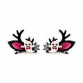 two bobby Ghost with Bow Clips - Pair