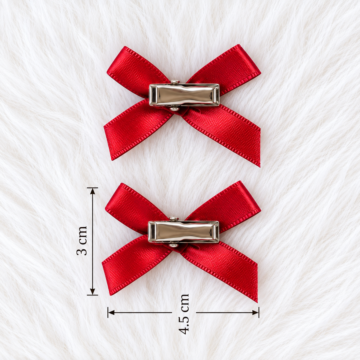 Mini Satin Bow Clips – 9 Pairs