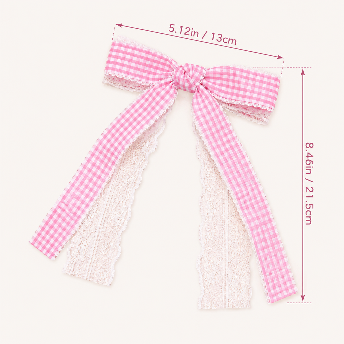 Oversized Gingham Lace Bow, view 7