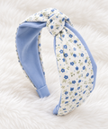 Pastel Floral Knotted Headband in Light blue