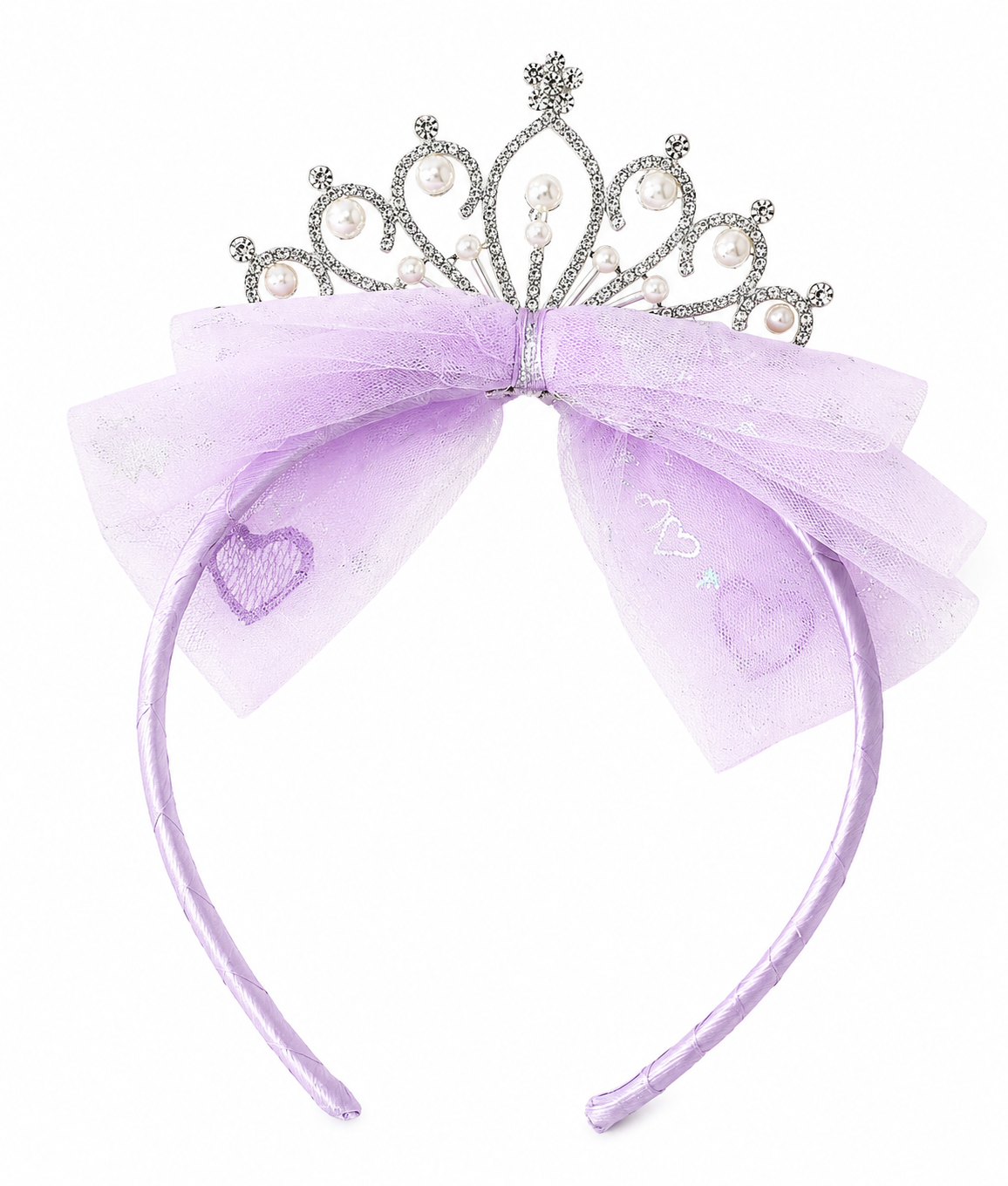 Pearl Crown Bow Headband