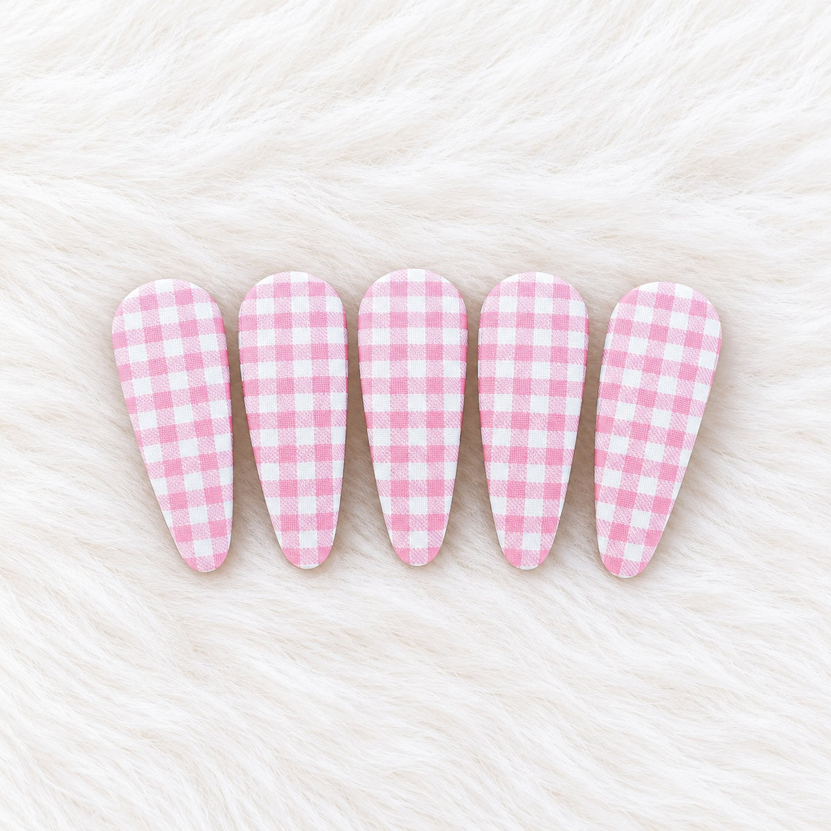 Gingham Tic Tac Hair Clips - Set of 5