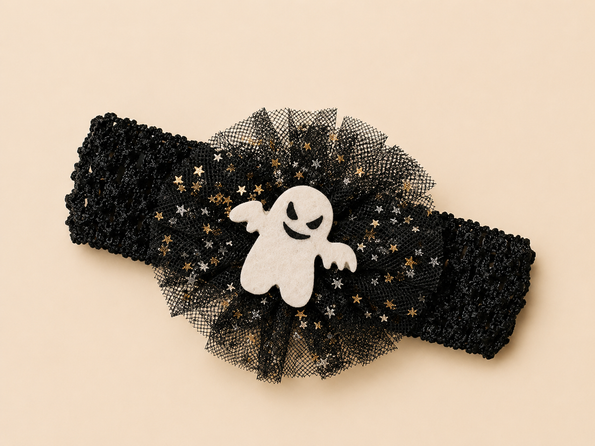 Halloween baby headband in Classic Ghost design