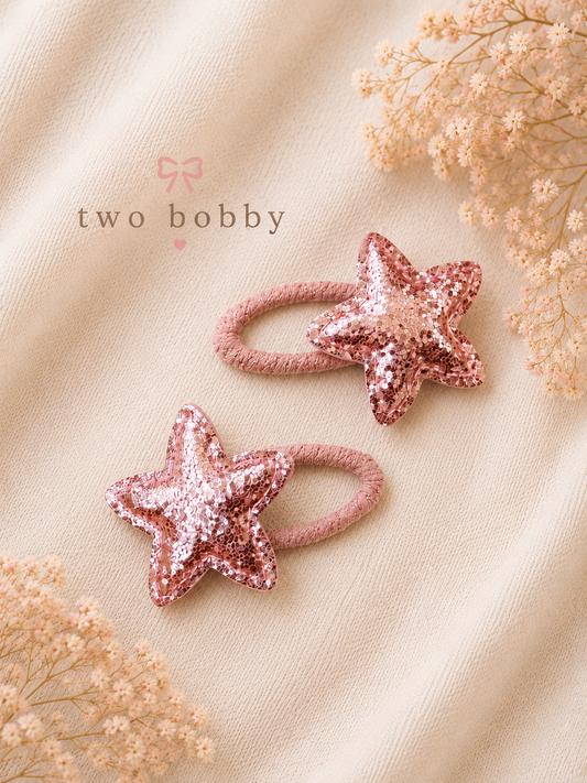 Pink Sparkle Star Clips