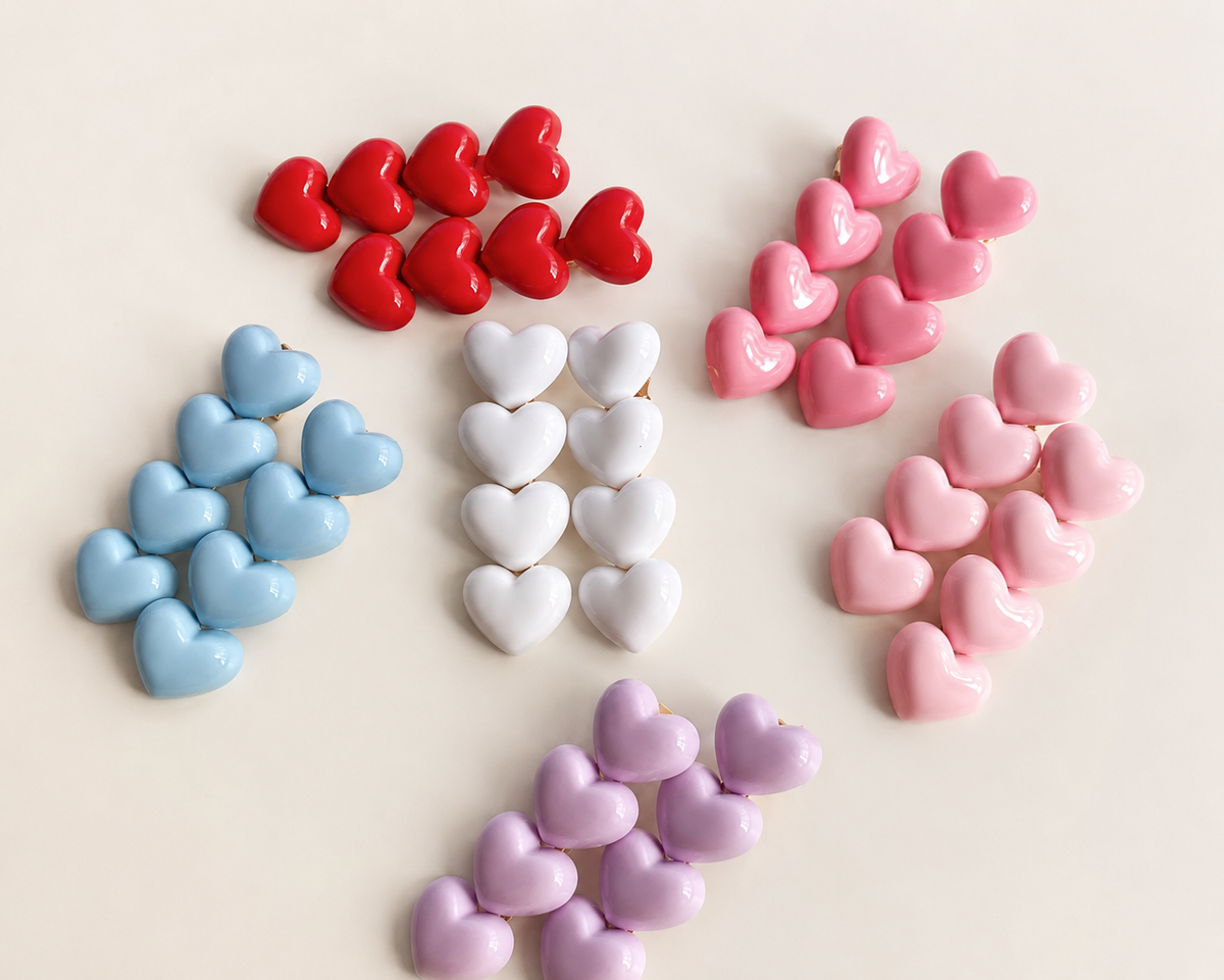 Pastel Heart Hair Clips