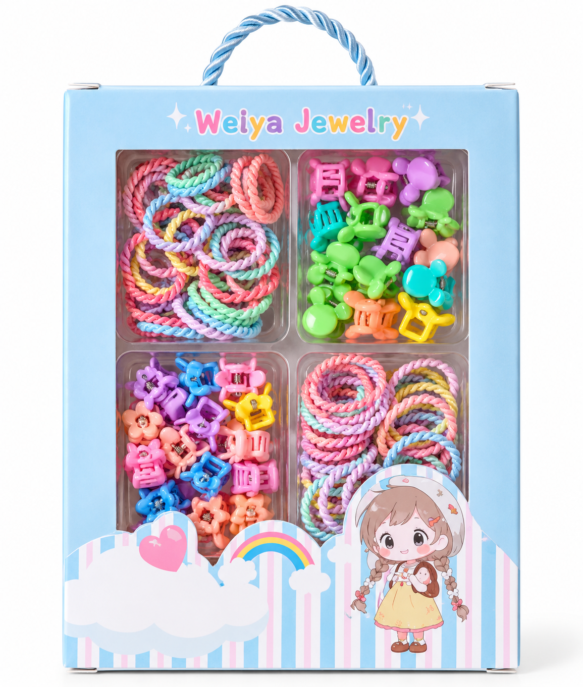 two bobby Pastel Rainbow Hair Accessory Set – view 1