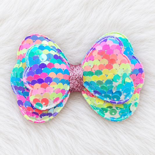 Sequin Butterfly Bow Clips