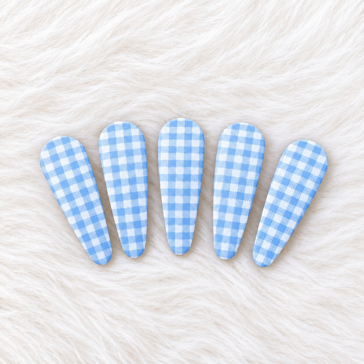 Gingham Tic Tac Hair Clips - Set of 5