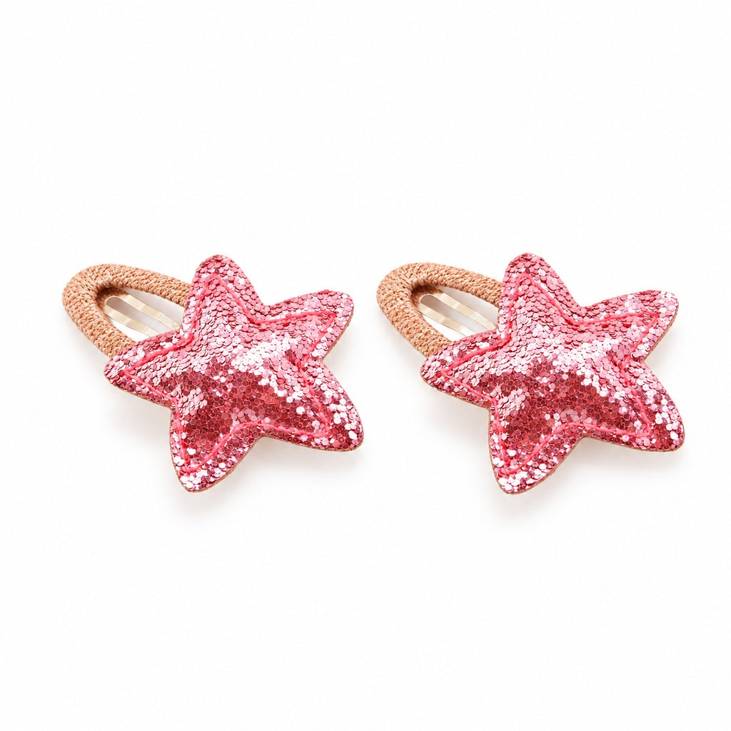 Pink Sparkle Star Tic Tac Clips