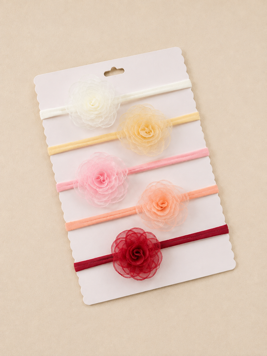 Set of 5 Floral Baby  Headbands