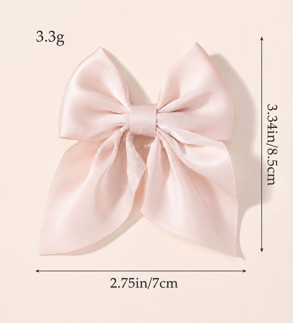 Blush Pink Bow Hair Clips