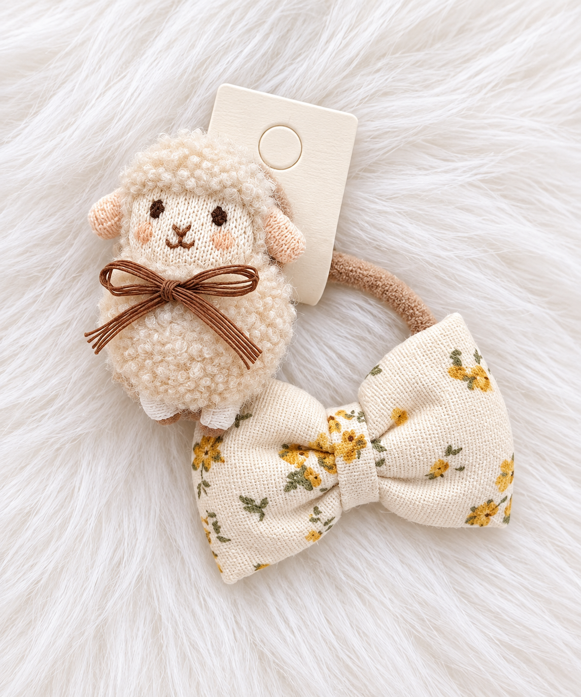Sheep & Floral Bow Hair Ties
