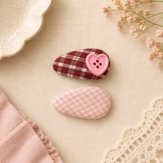 Rosie Plaid Tic Tac Hair Clips Set