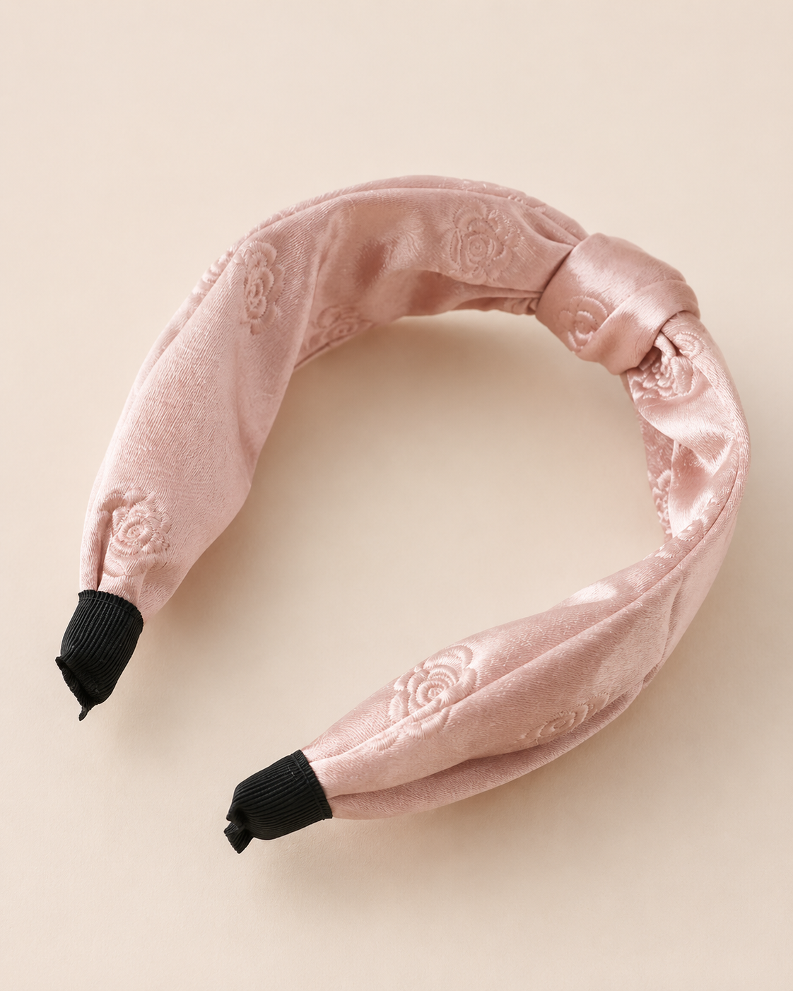 Blush Floral Jacquard Knotted Headband
