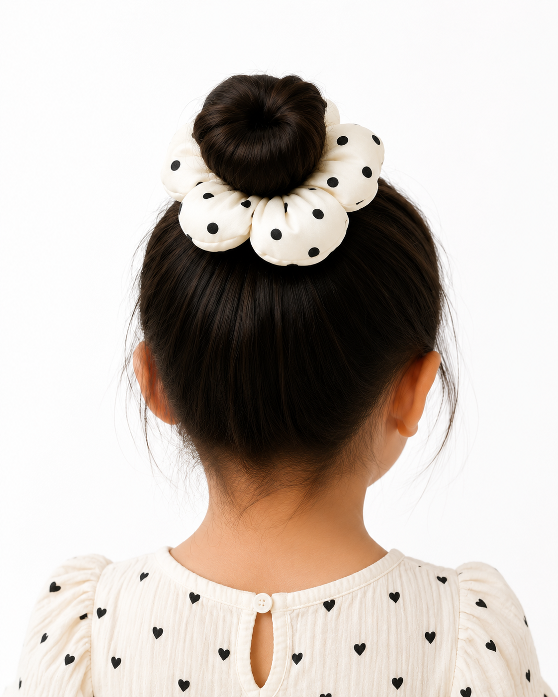 Polka Dot Flower Scrunchie