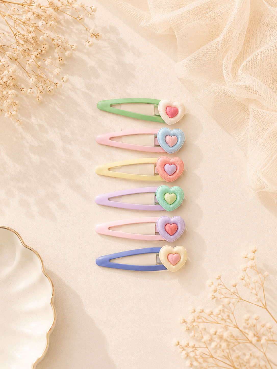 Pastel Heart Tic Tac Clip Set