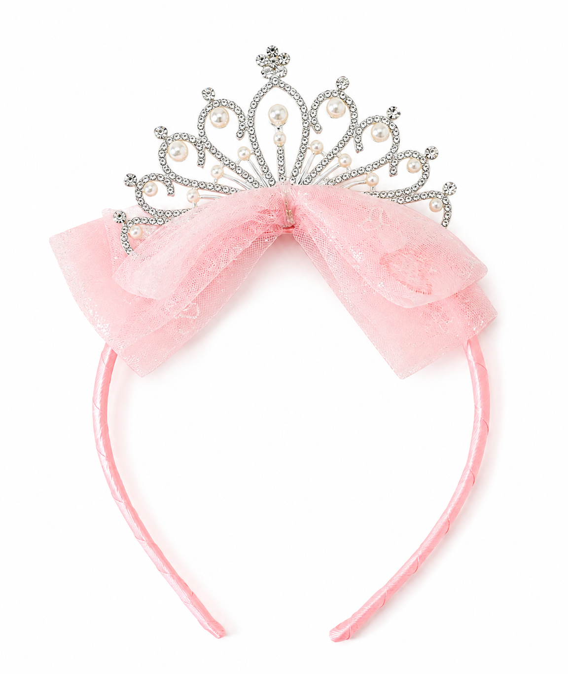 Pearl Crown Bow Headband