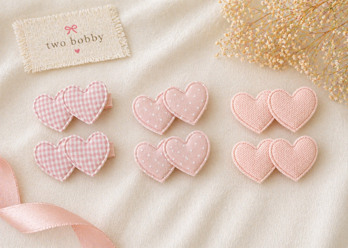 Pink Heart Hair Clips