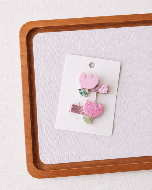 Pastel Dreams Hair Clips - Single Pair in Tulip
