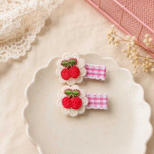 Cherry Pop Hair Clips