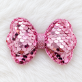 Sequin Butterfly Bow Clips in Dark Pink