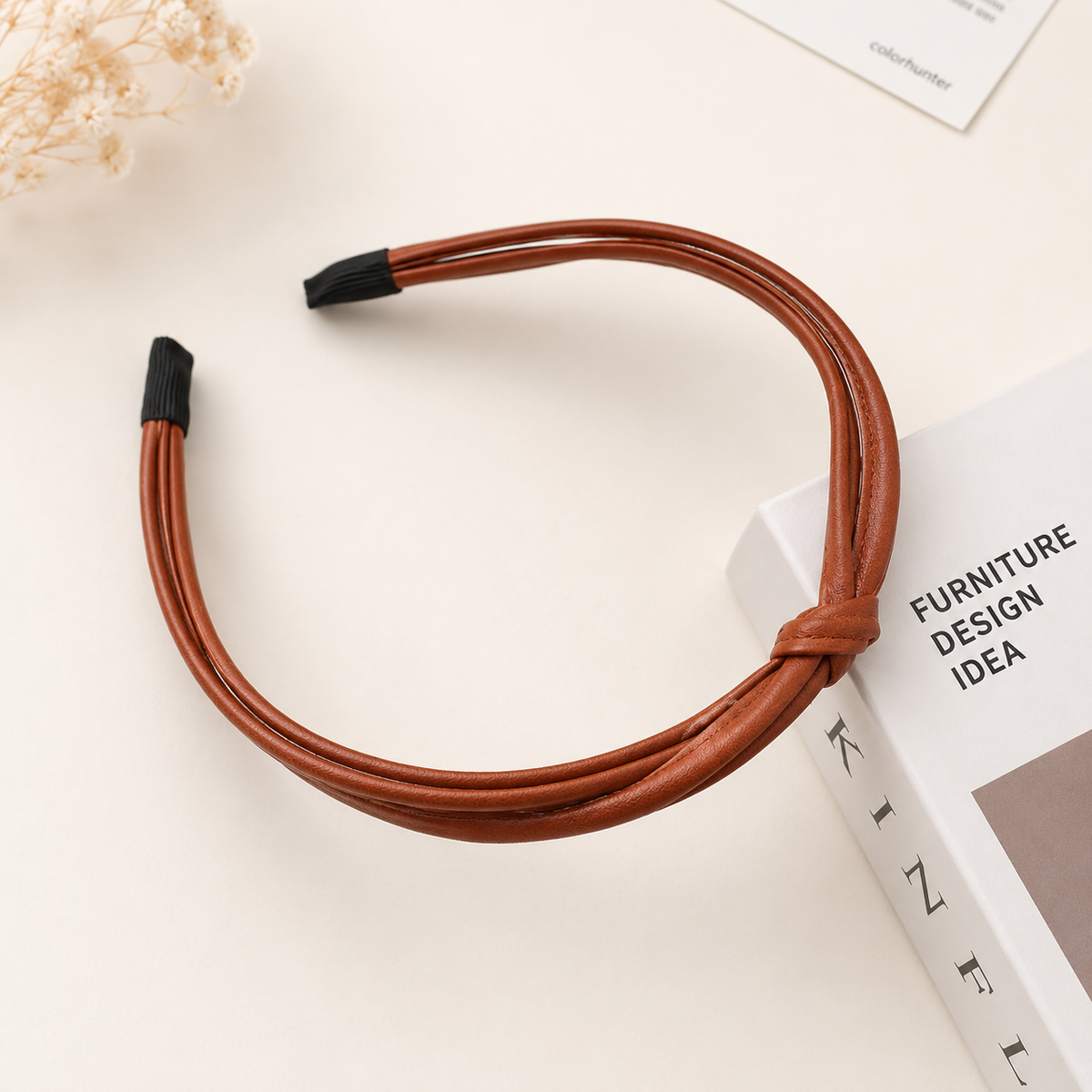 Knotted Faux Leather Headband