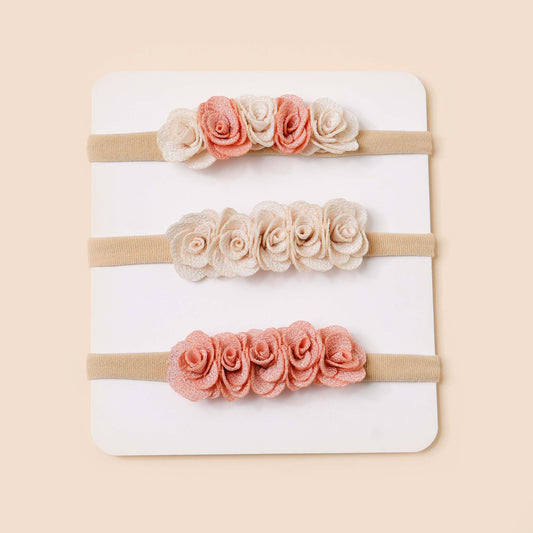 Rosy Bloom Trio Headbands