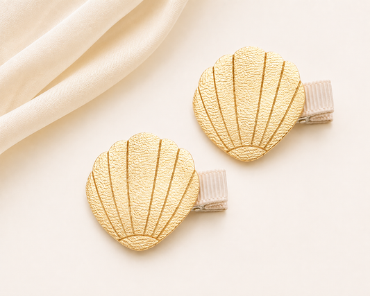 Golden Seashell Hair Clips