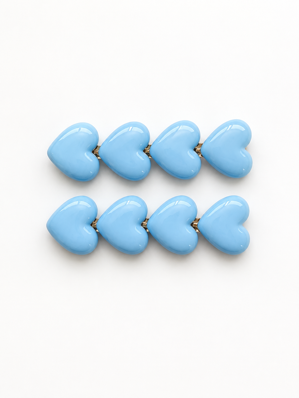 Pastel Heart Hair Clips in Light blue