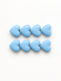 Pastel Heart Hair Clips in Light blue