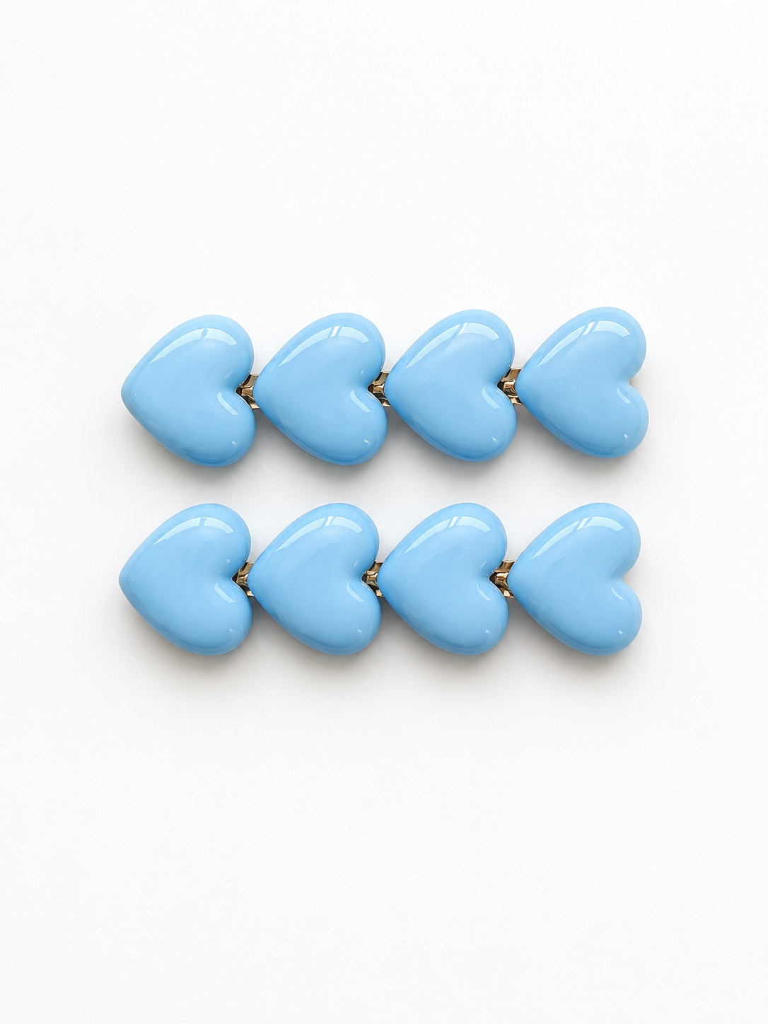 Pastel Heart Hair Clips in Light blue