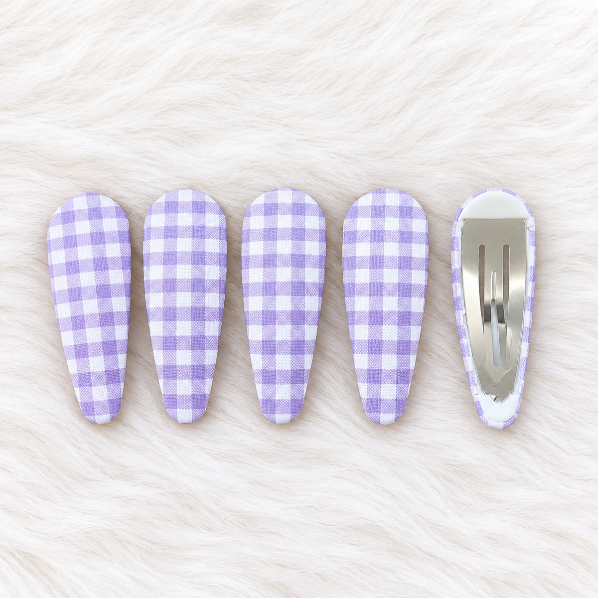Gingham Tic Tac Hair Clips - Set of 5
