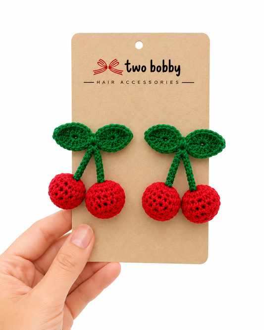 Crochet Cherry Clips