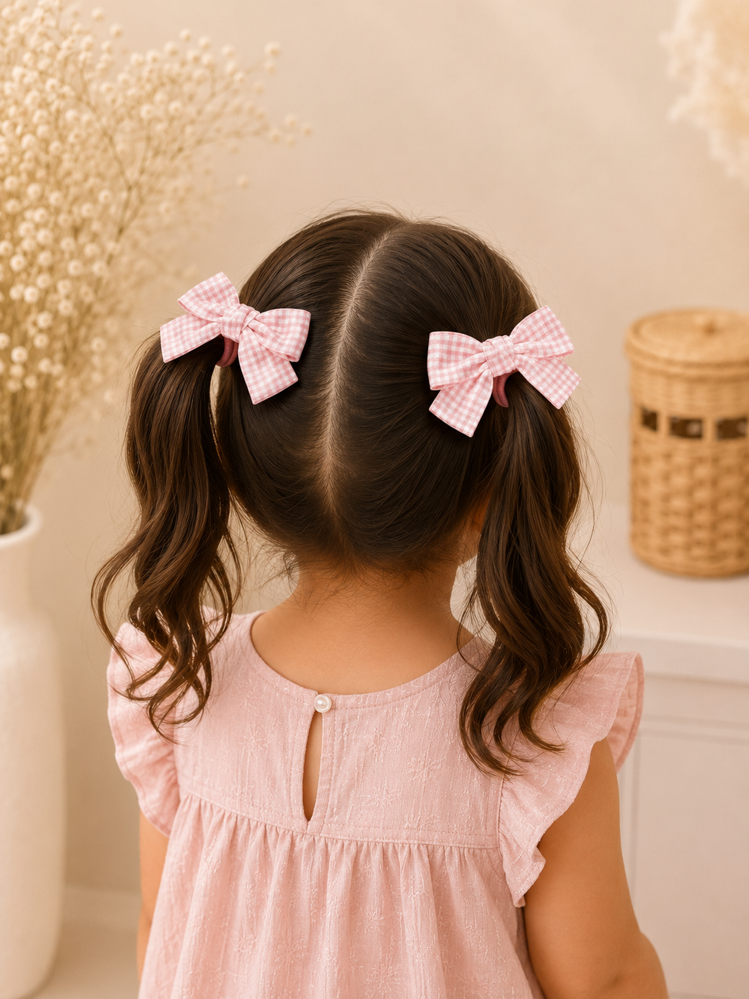Gingham Bow Hair Ties - Set of 4, view 2