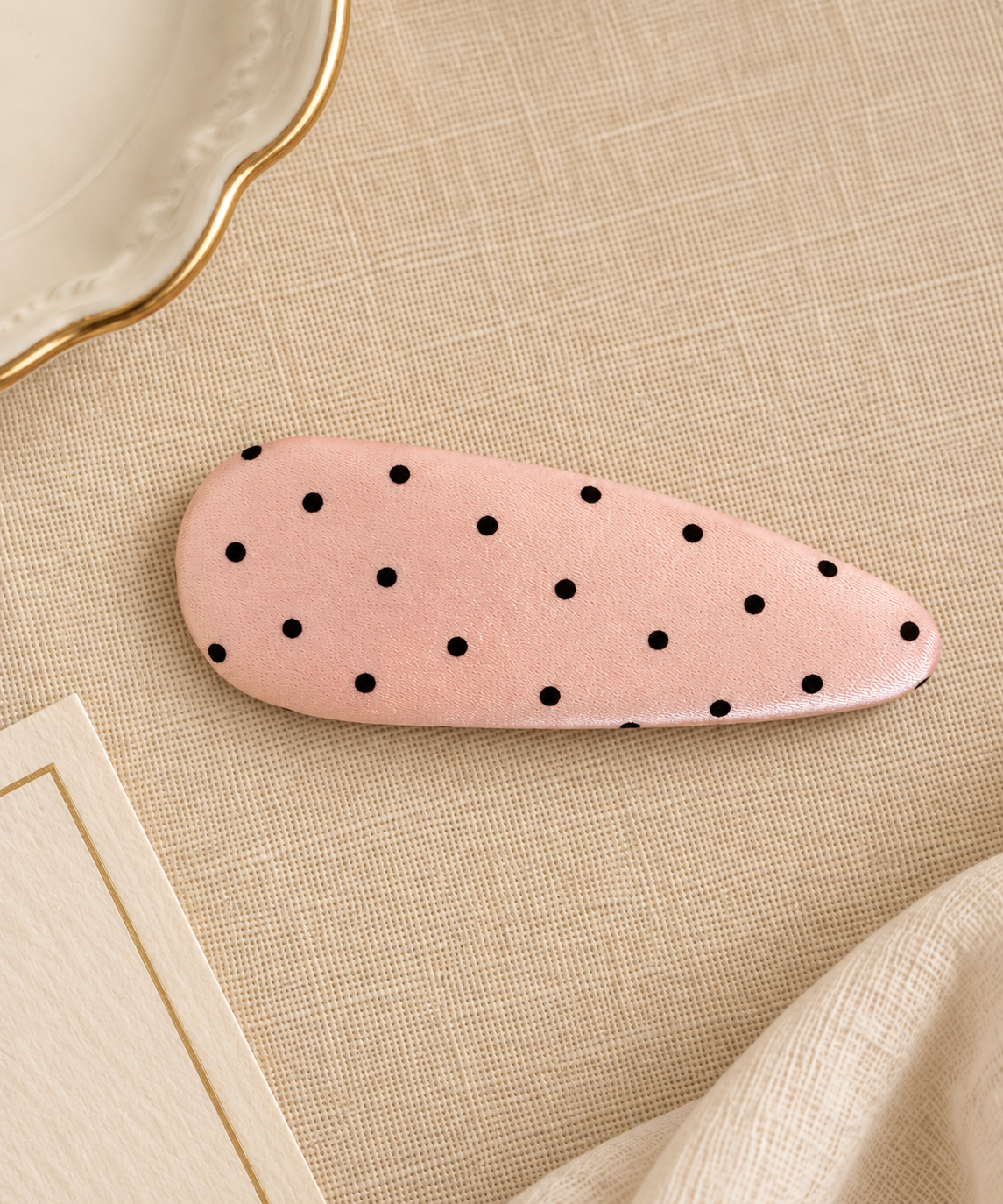 Polka Dot Satin Clip - Single Piece