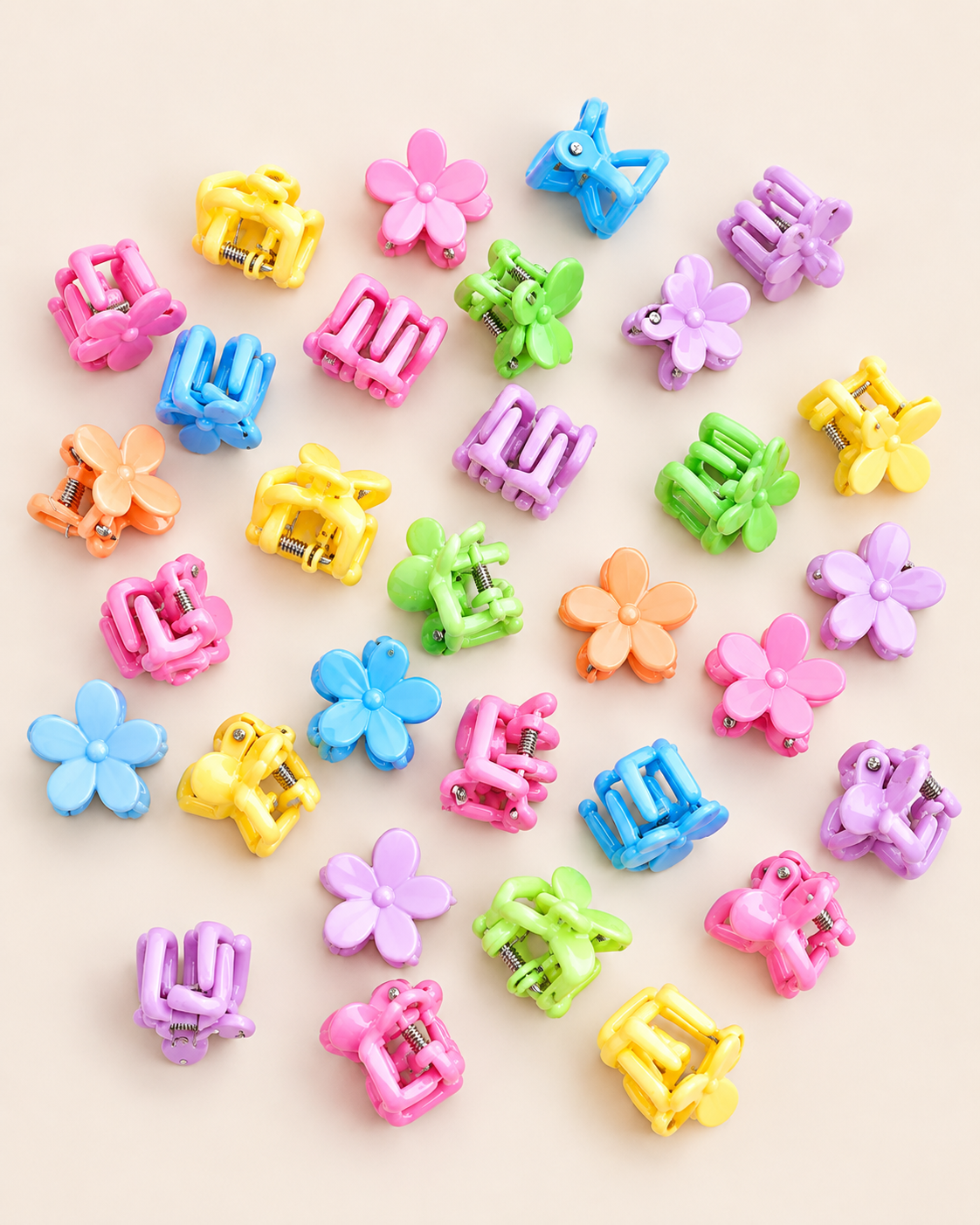 Flower Power Mini Hair Claw Set