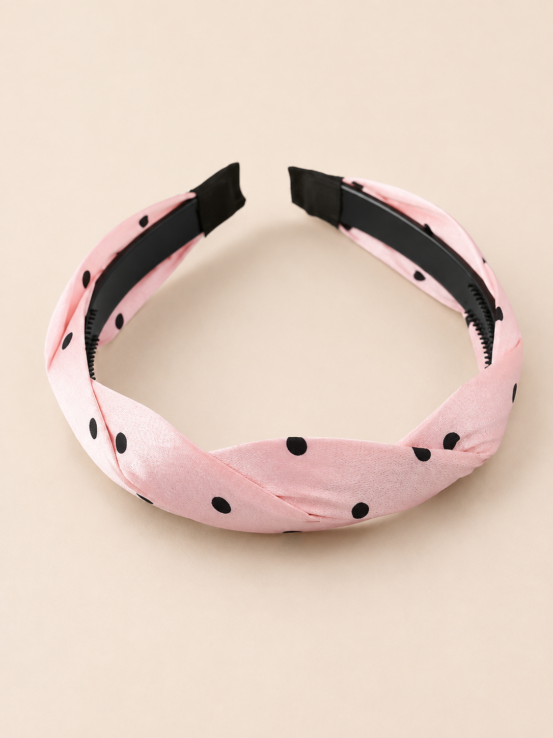 Blush Polka Dot Knotted Headband