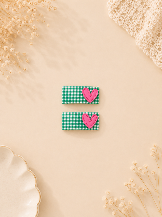 Gingham Heart Tic Tac Clips