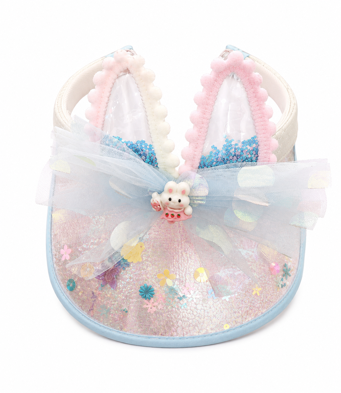 Cute Bunny Ears Glitter Sun Visor