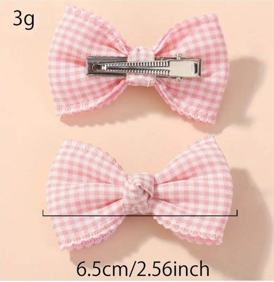 Blush Pink Gingham Bows
