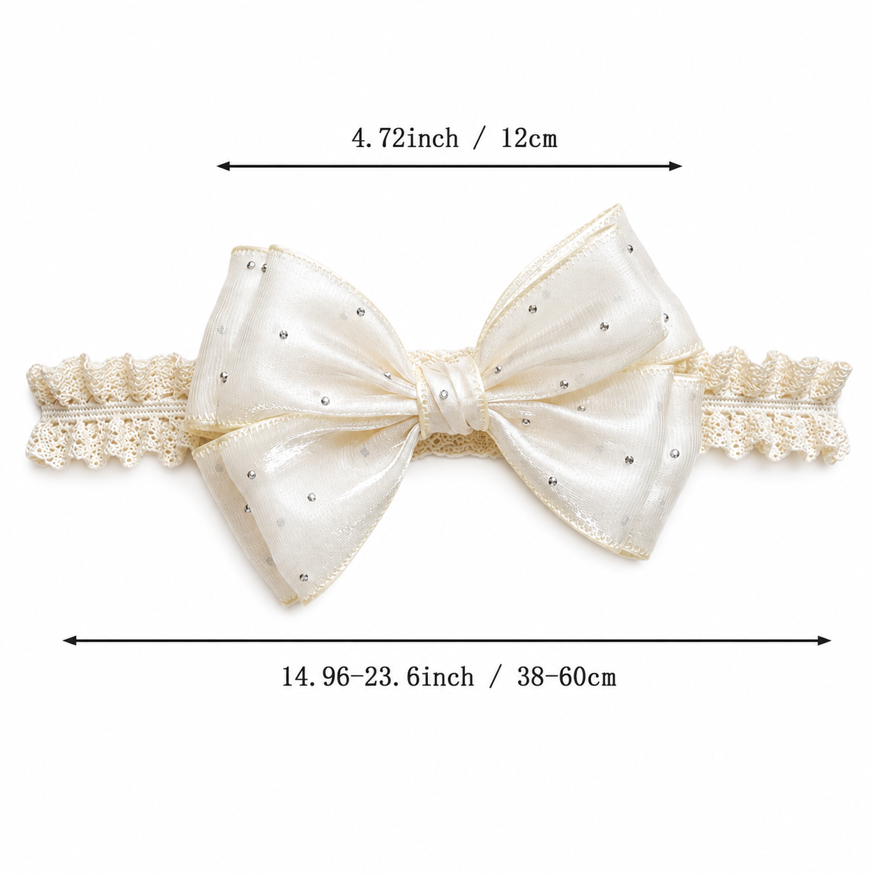 Satin Crystal Bow Baby Headband