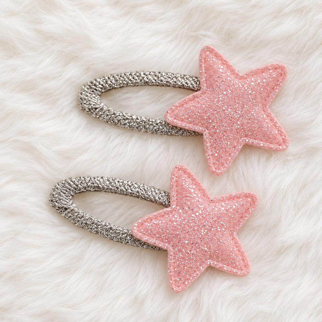 two bobby Glitter Star Clips