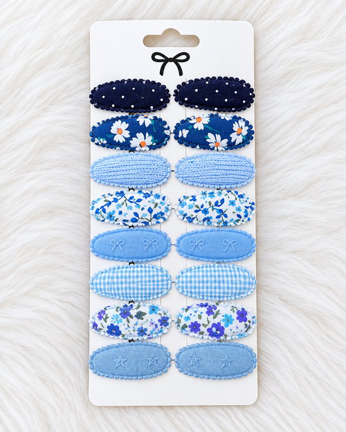 Mini Fabric Tic Tacs – 16-Pieces Set in Blue